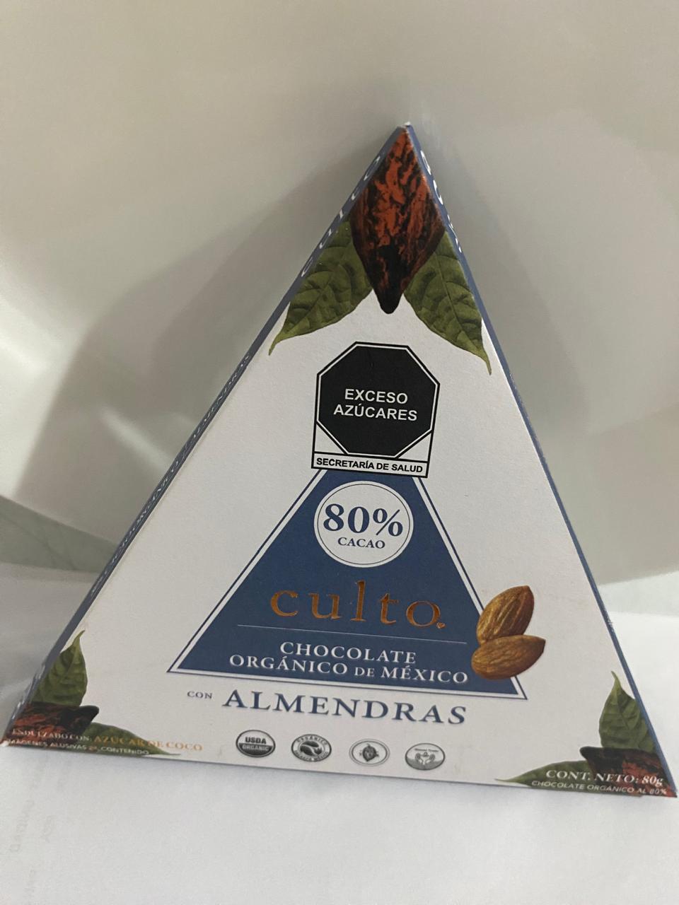 CULTO - Barra de chocolate orgánico con Almendras 80g